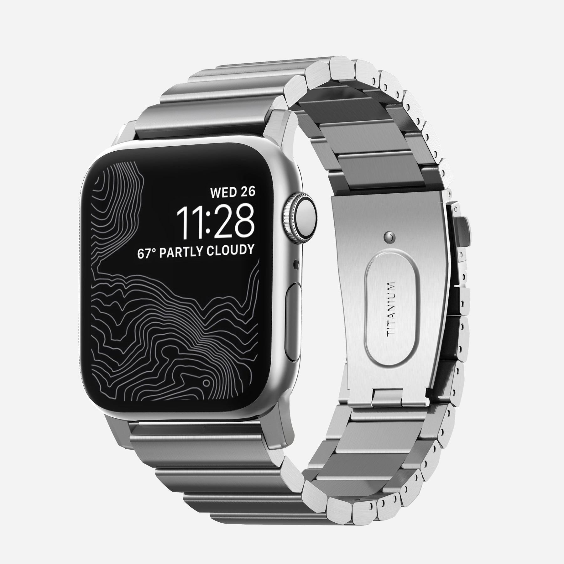 Titanium Apple Watch Band, Silver 