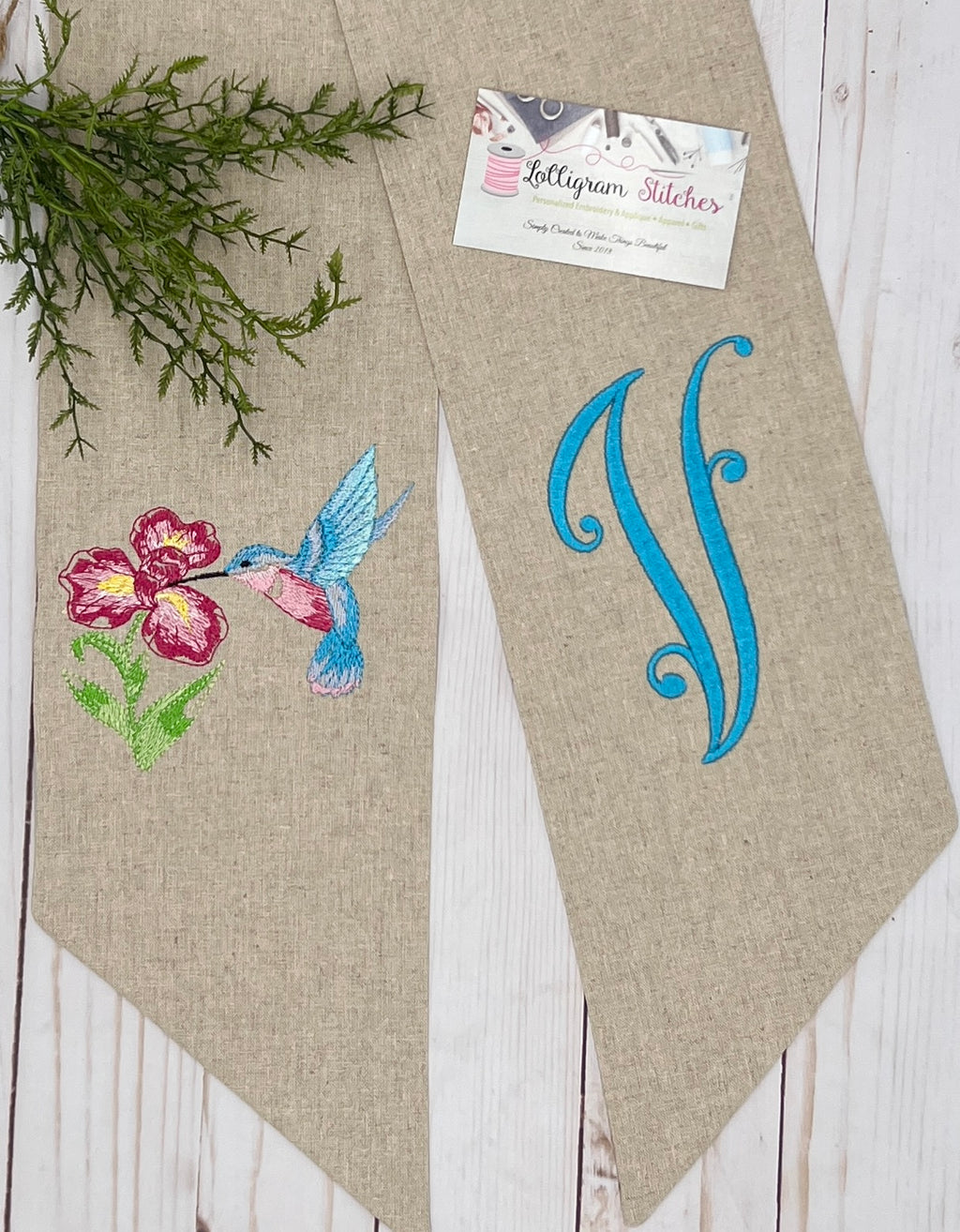 Linen Wreath Sash - Fall & Christmas – Lolligram Stitches