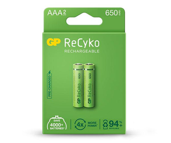 aritmética Hueso Críticamente GP ReCyko 650mAh AAA (Paquete de 2 pilas) | GP Batteries Americas