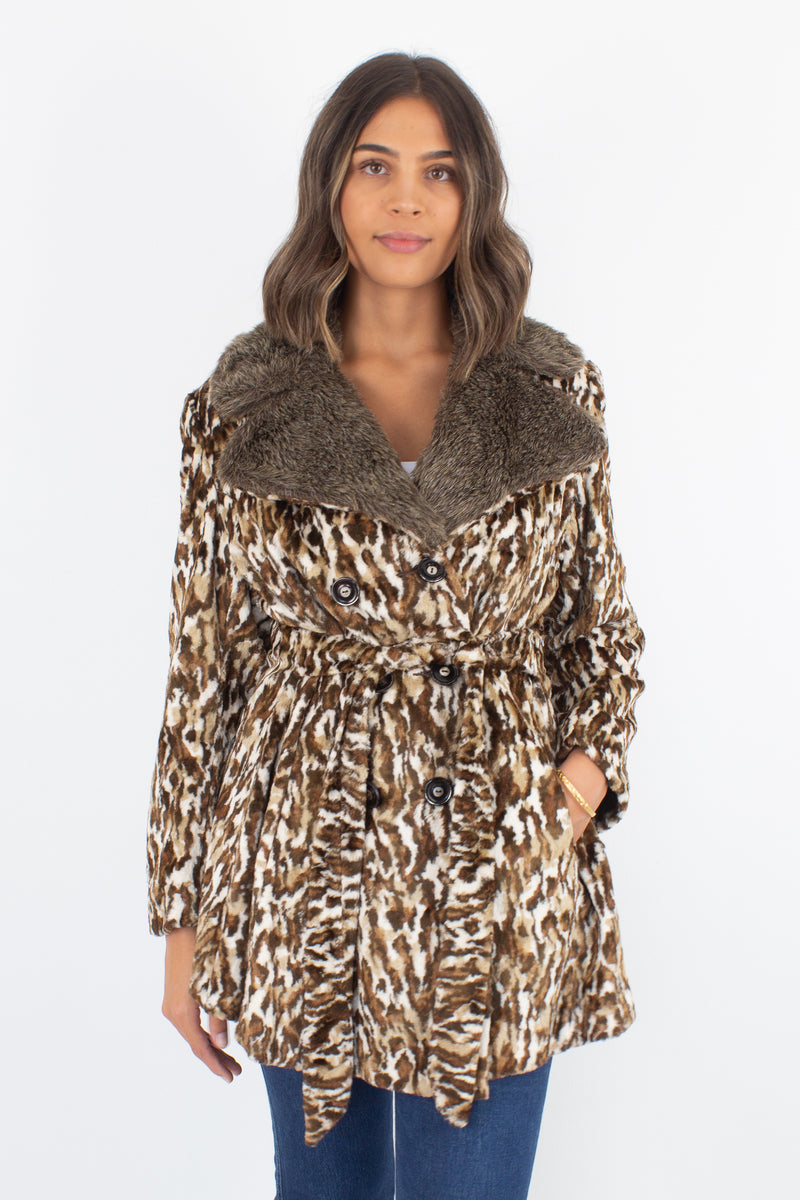 Animal Print Faux Fur Coat - Free Size – MarlowVintage