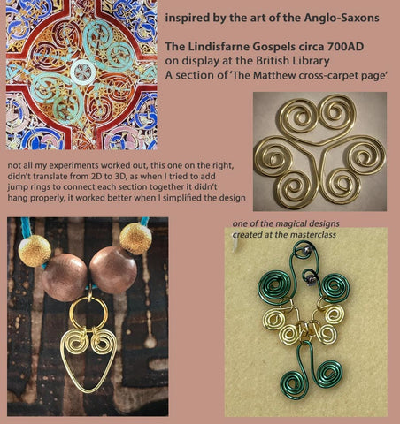 designing Anglo-Saxon inspired jewellery for my masterclass at the British Library