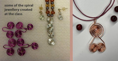 some of the jewellery created at the jewellery making masterclass at the British Library