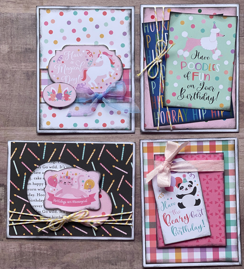 Poodles Fun - Birthday Making Set, 4 pack DIY Card Kit bi – Crop-A-Latte