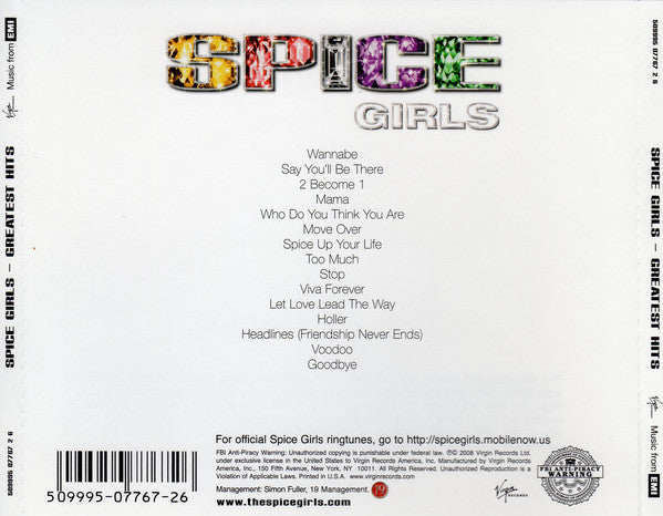 Cd Spice Girls ‎ Greatest Hits Almacenes La Música 