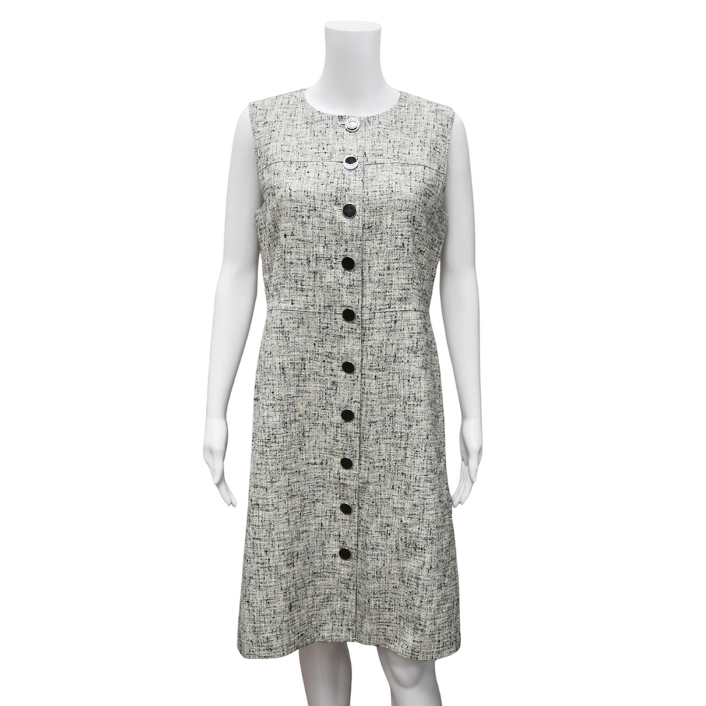 image of Tweed Button-Down Midi Dress