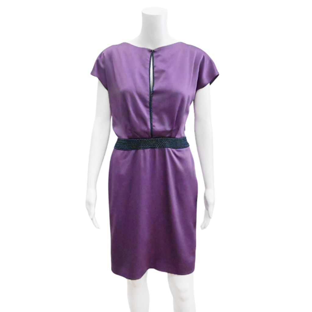 image of Purple Beaded Sheath Dress