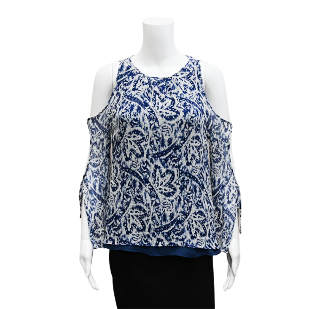 image of Blue-Print Silk Blouse