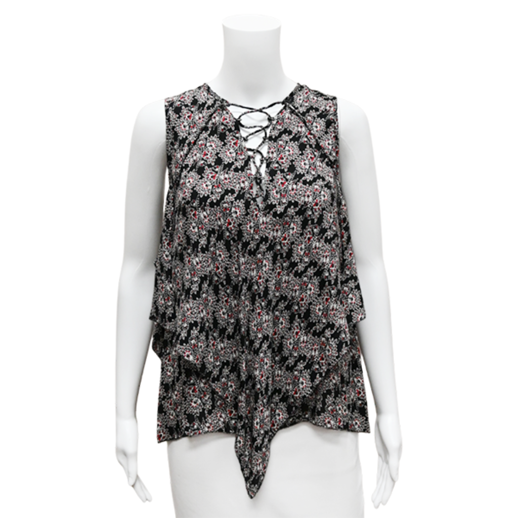 image of Lace-Up Asymmetrical Top