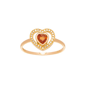 Sapphire and diamond ring. Sapphire heart ring. Heart ring. Love ring Colourful stone ring.