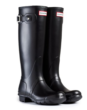 matte black hunter boots