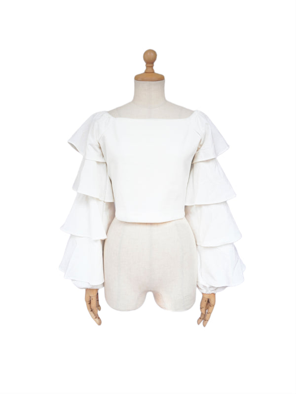 papier Muffler Poncho/ivory 2022FW