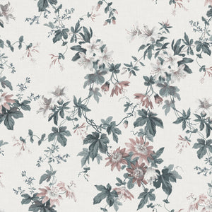 Floral Wallpaper - Sandra Powder White (Mural)