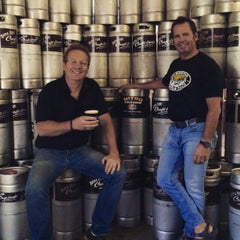 Chris Chantler and Craig Arseneau of Vail Mountain Coffee stand with their kegs of Nitro Cold Brew Coffee