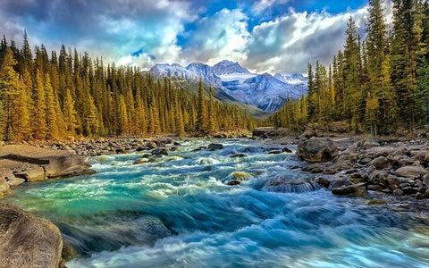 InstaFire presents river flowing through mountains
