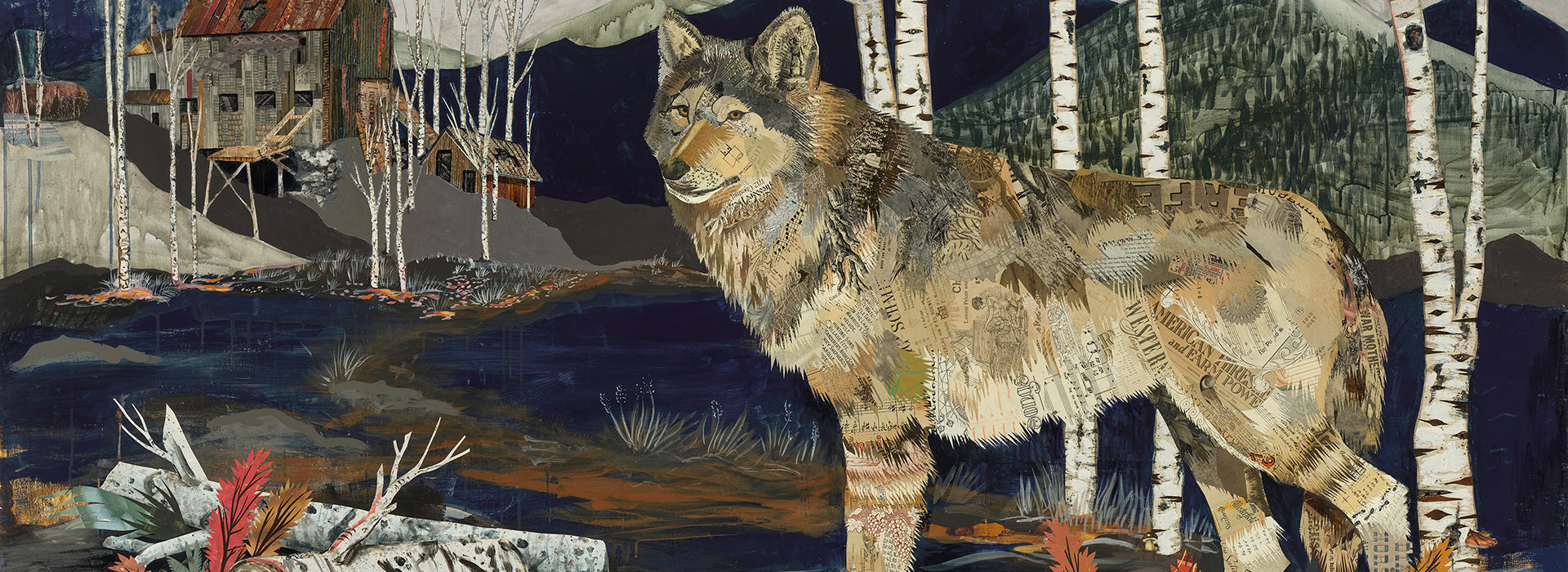 the story of the Miner's Apparition wolf collage