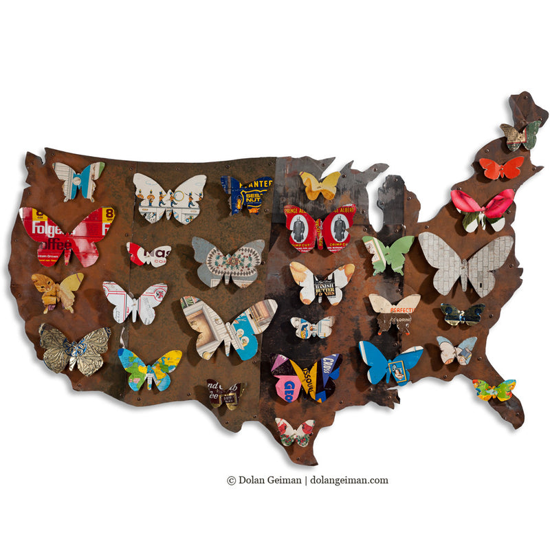 main image for American Butterflies Patriotic Metal Wall Art
