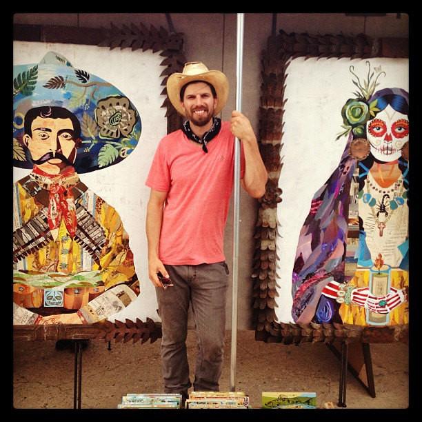 Senor Mexican Vaquero Paper Collage Art Dolan Geiman
