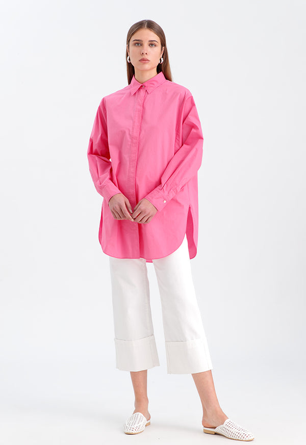 Choice Long Sleeve Poplin Shirt Pink/Fuchsia