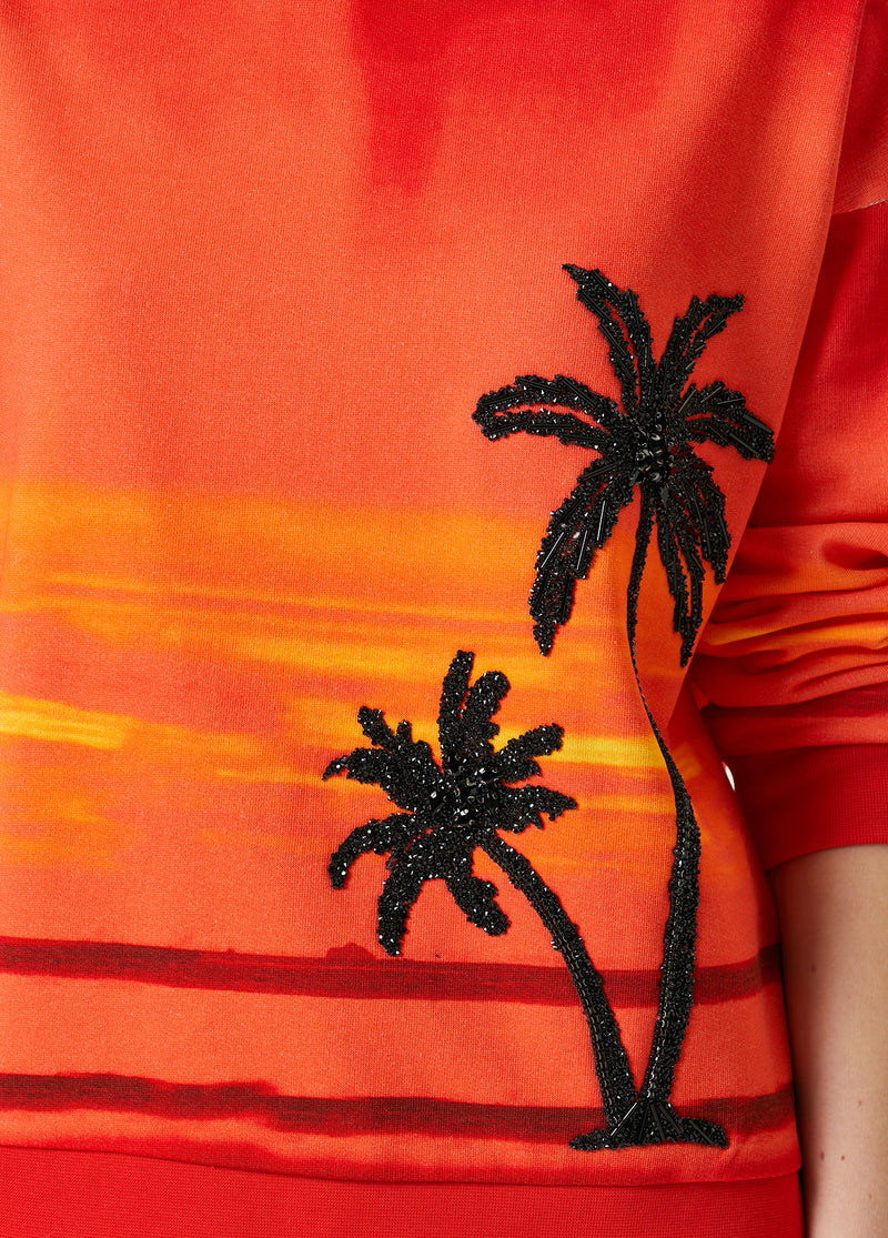 Beymen Club Palm Embroidered Sweatshirt Orange