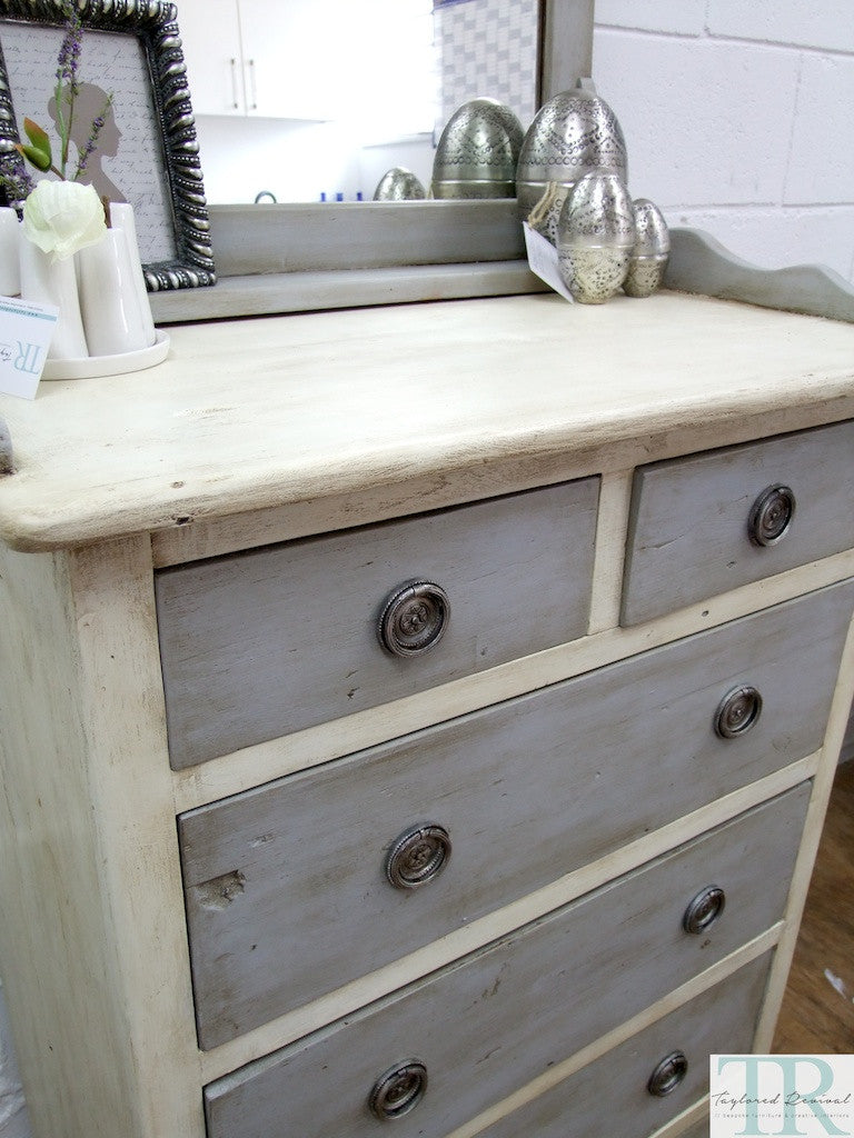 Commissioned Bedroom Suite In Old White And Paris Grey Taylored