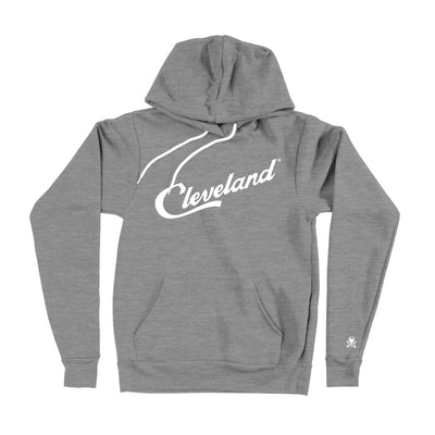 Womens Cleveland Football Script Lace Up Hooded Sweatshirt Medium