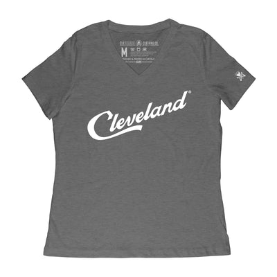 Women's Cleveland Football Stripes Slouchy T