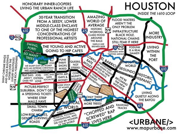 Houston: Neighborhood Culture Map – Urbane Map Store
