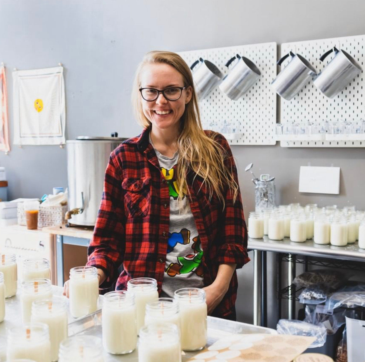 Katie Upchurch founder of Soy Much Brighter Candle Co in Beverly, Ma