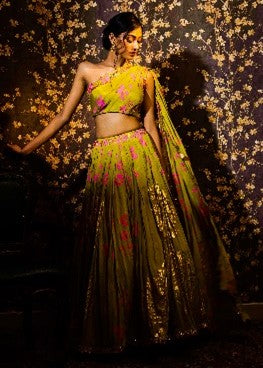 green lehenga