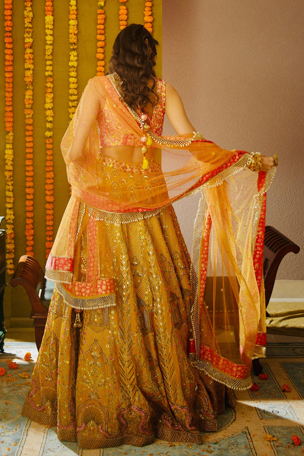 Buy Red And Orange Lehenga Choli online-Karagiri