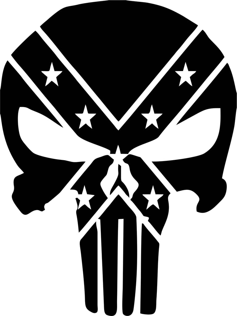 Download The Punisher Confederate Rebel Flag Vinyl Decal - Decals N ...