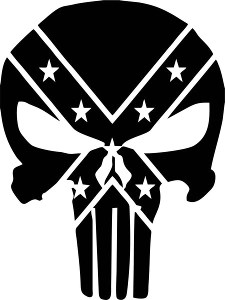 The Punisher Confederate Rebel Flag Vinyl Decal – Decals N More