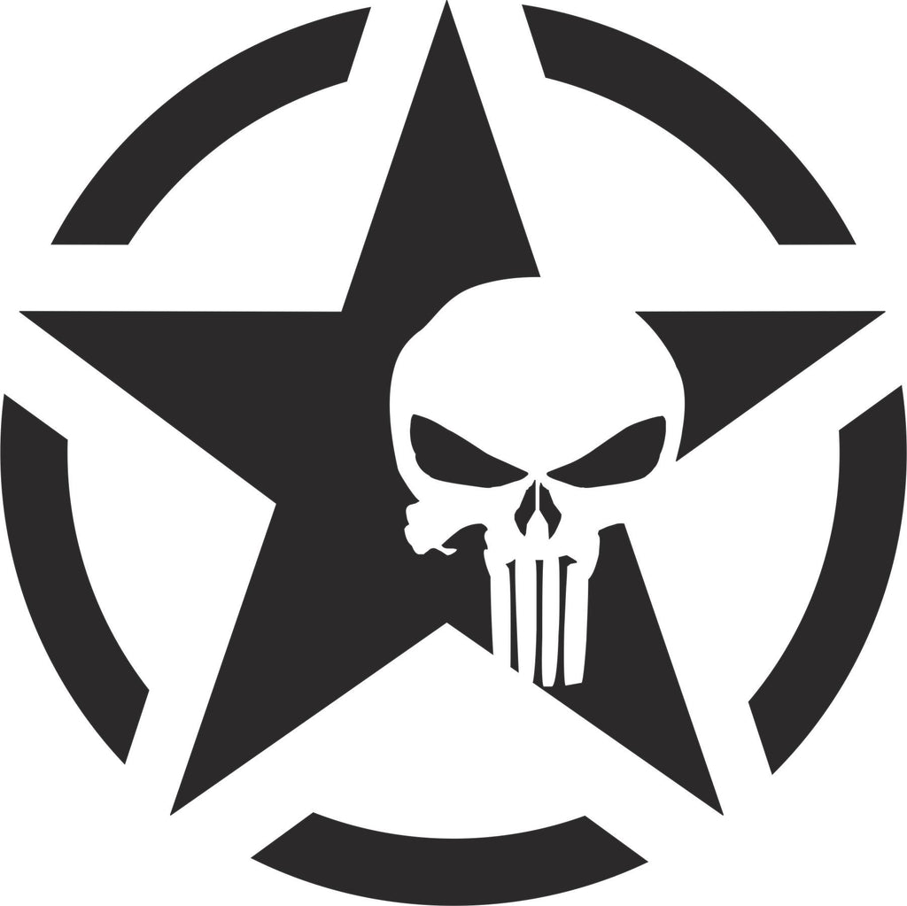 Jeep Willy Army Star Punisher Vinyl Decal – Decals N More