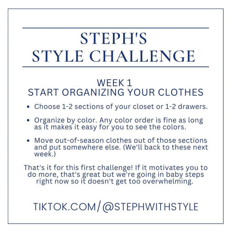Steph's Style Challenge Organizing Your Clothes Styled by Steph Online Boutique Granger, IN