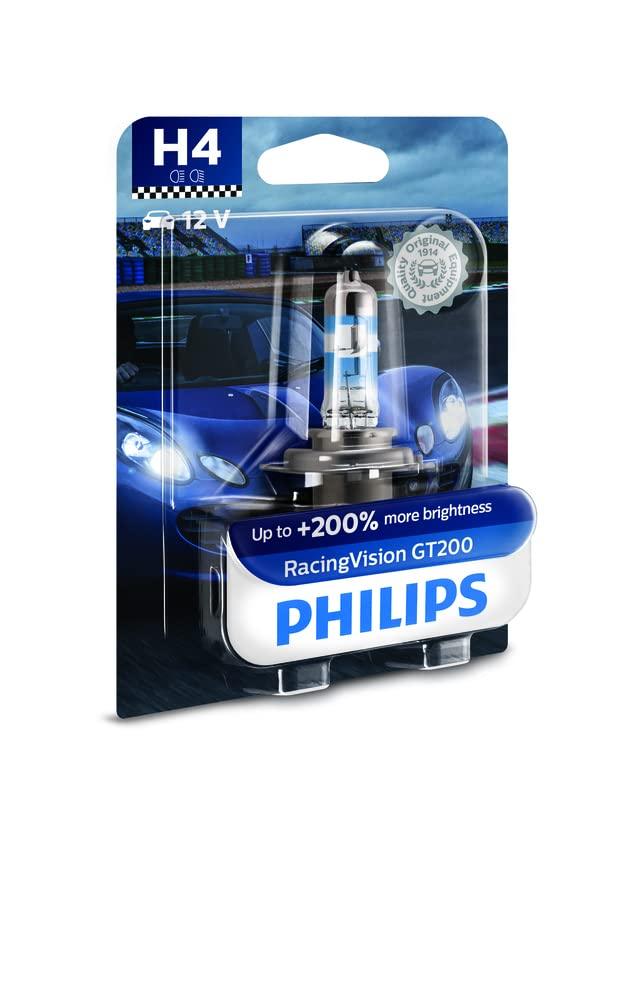 Philips H4 RacingVision GT200 Headlight Bulb, 60/55W, 3600K