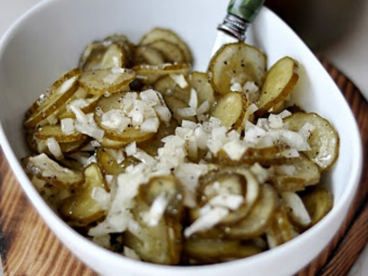 Pickle salad made fresh by Pierogi Village