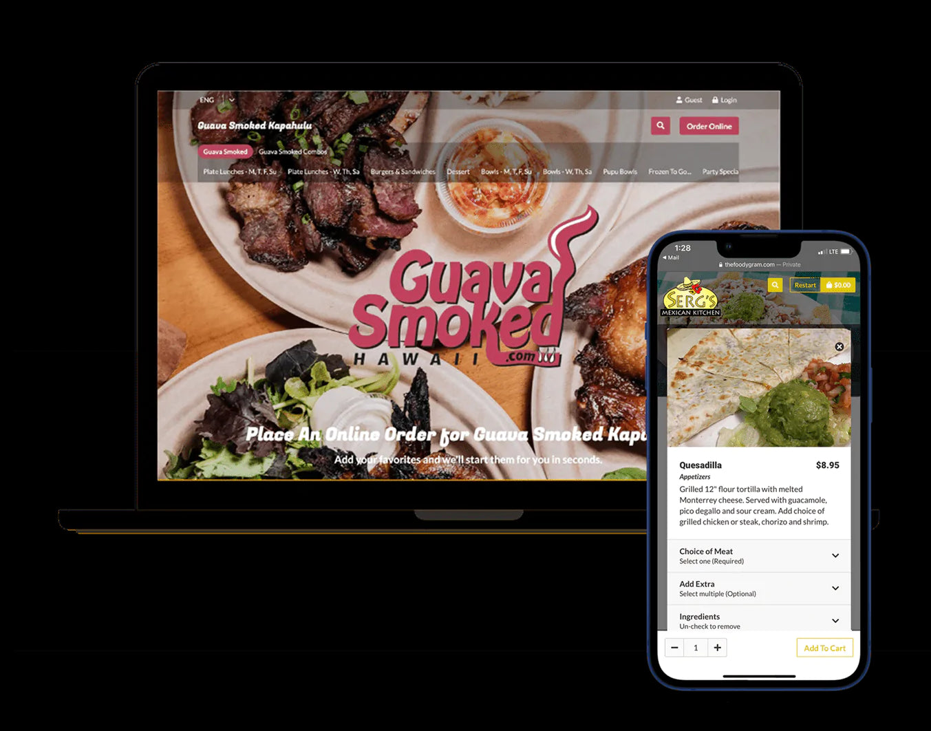 Restaurant website with online ordering