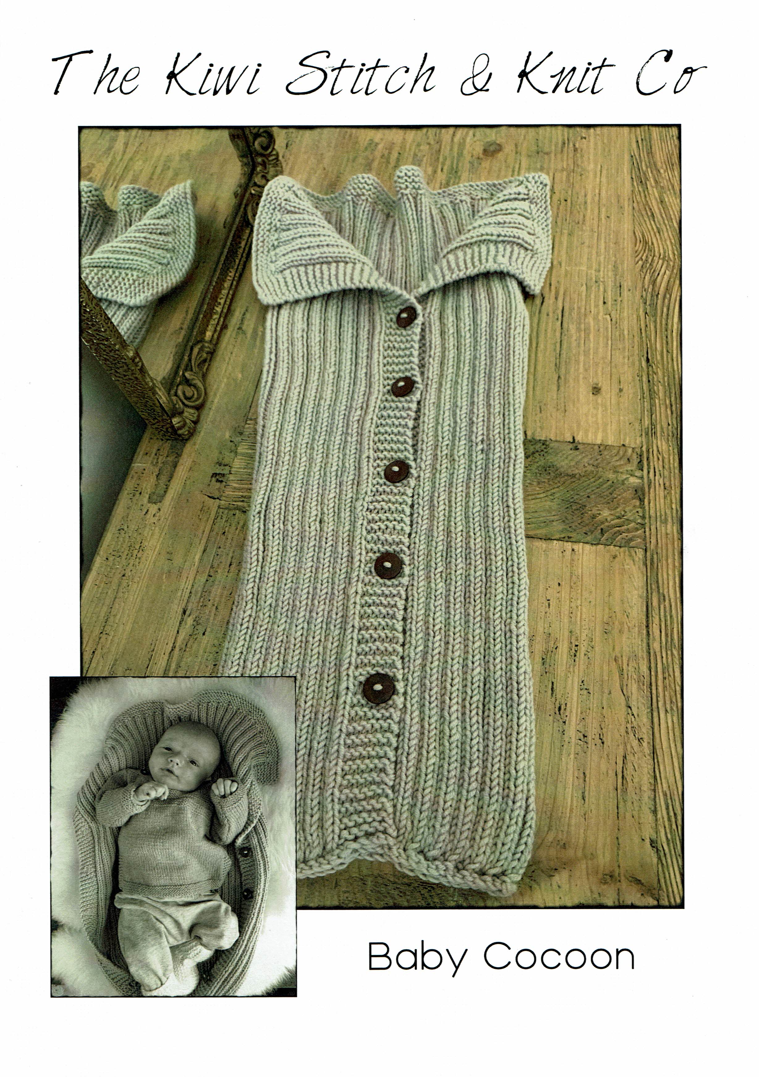 The Kiwi Stitch & Knit Co. Baby Cocoon Pattern MYstyle nz