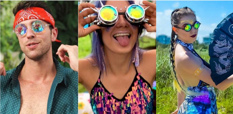 Rainbow Sunglasses Men, Rave Party Glasses Men