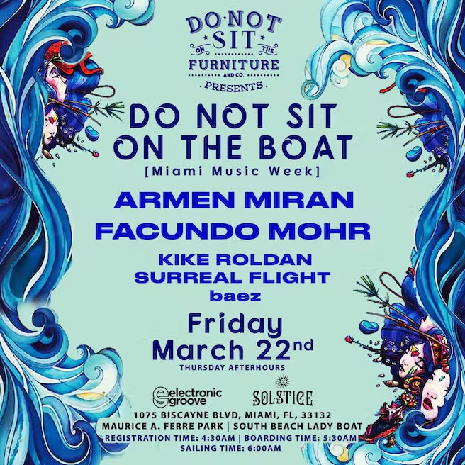 Do Not Sit On The Boat At Maurice A. Ferré Park, Miami Music Week 2024