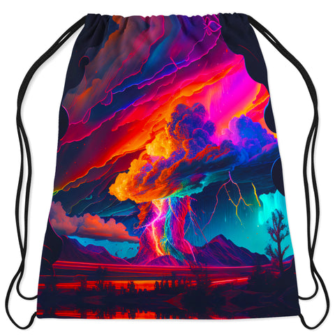 Rainbow Storm Drawstring Bag