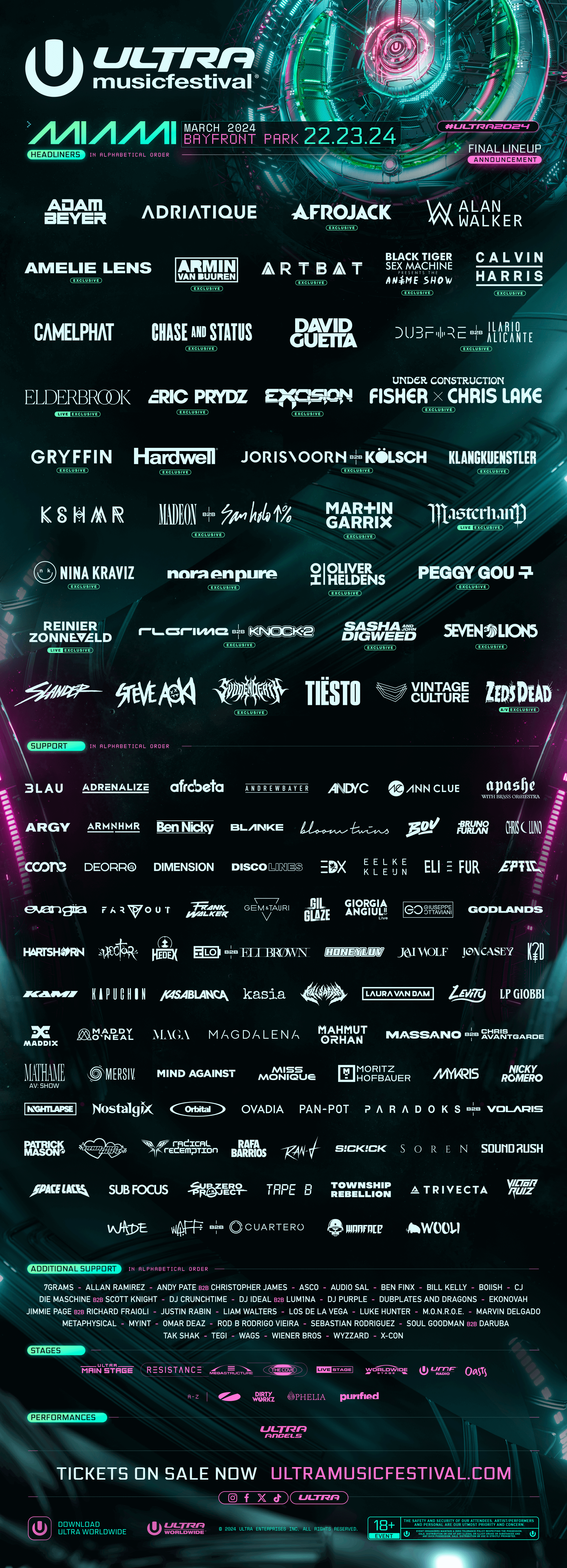 Ultra Miami 2024 lineup, tickets, Music Festival, iEDM