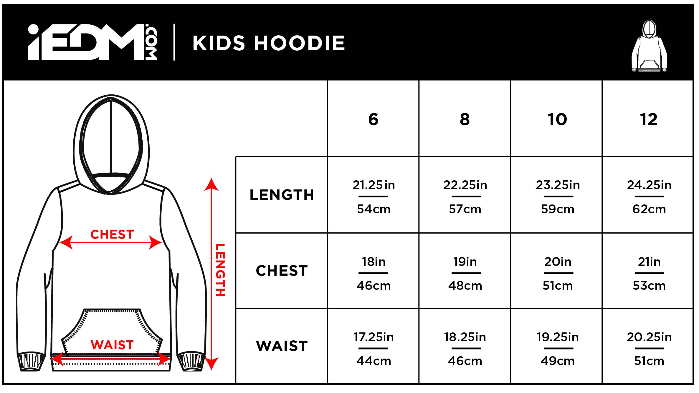 Size Charts iEDM