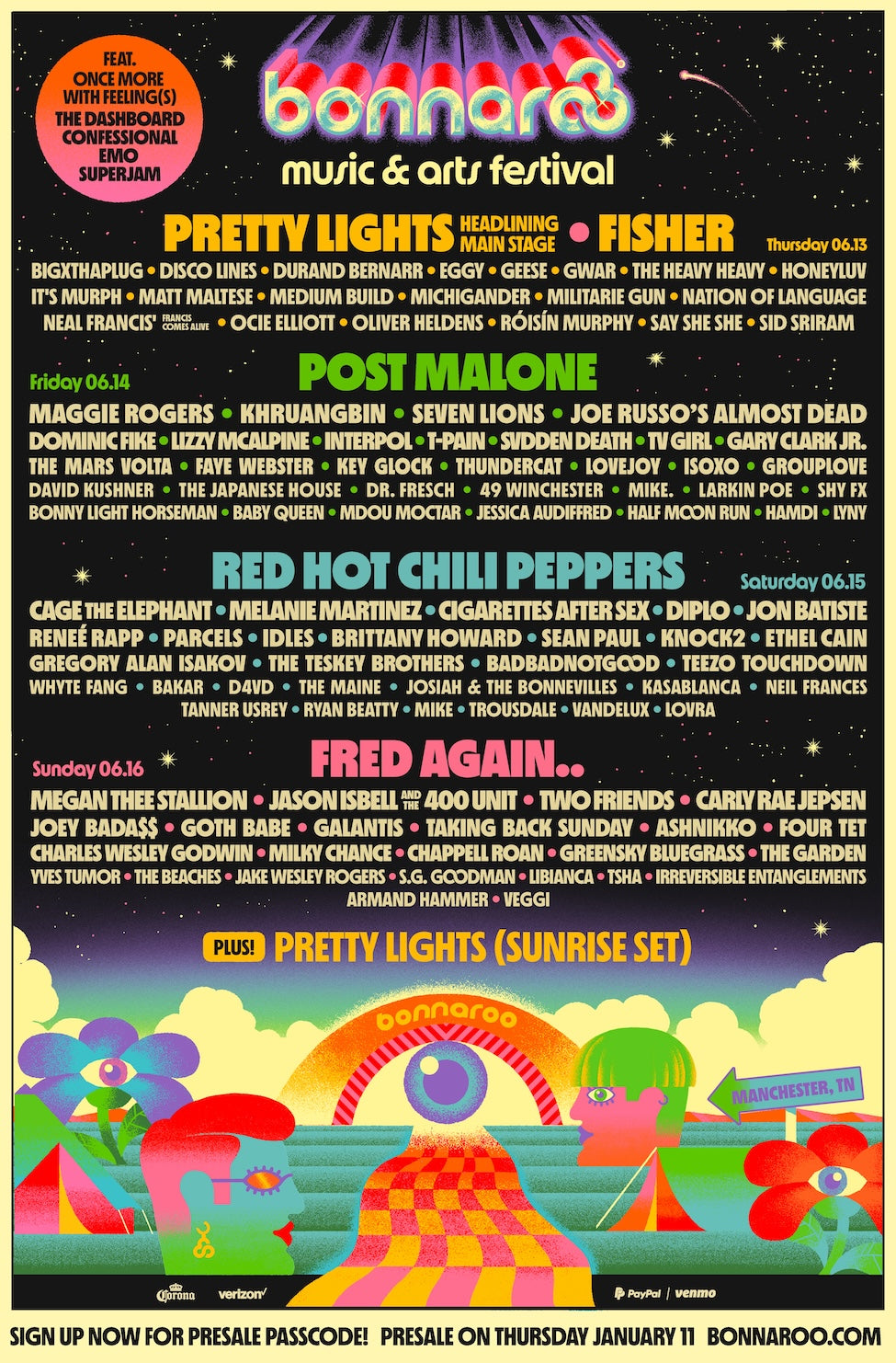 Bonnaroo 2024 lineup, tickets, Music Festival, iEDM