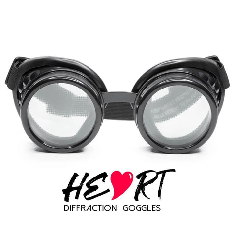 Heart Effect Diffraction Goggles - Black