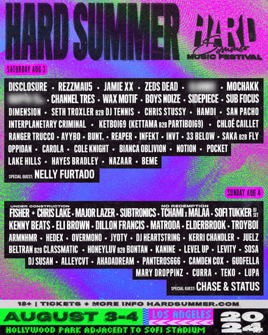 Music Festivals 2024, EDM, tickets, lineup, HARD Summer