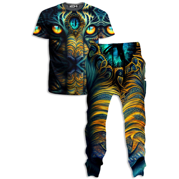 Tiger Eyes Psychedlic T-Shirt And Joggers Combo