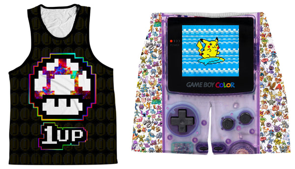 Level Up Mushroom Tank and GBC Weekend Shorts