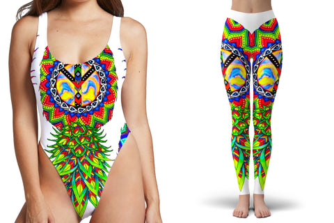 ananas trio high cut swimsuit and ananas trio leggings