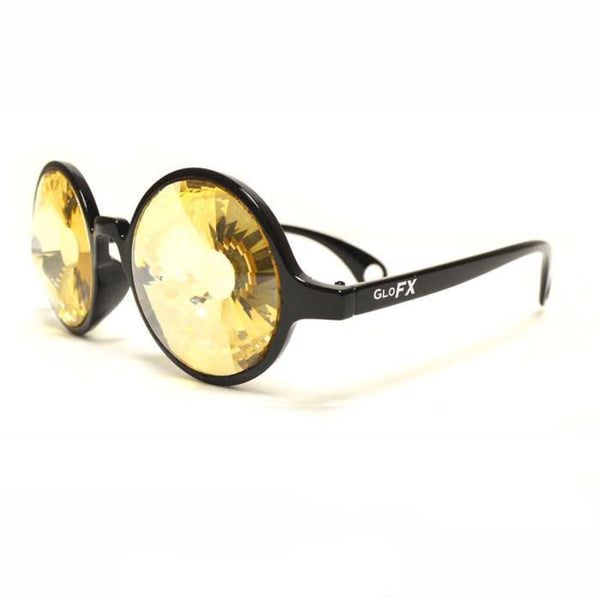 Black Kaleidoscope Glasses – Gold Wormhole